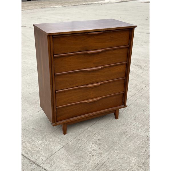 Lowered Mid Century Walnut Tallboy Dresser Approx: 36x18 & 42.25"T