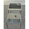Image 2 : 2 Chrome & Smoked Glass Nesting Tables - Largest approx: 19.5 x 19.5 & 19"T