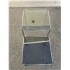 Image 4 : 2 Chrome & Smoked Glass Nesting Tables - Largest approx: 19.5 x 19.5 & 19"T