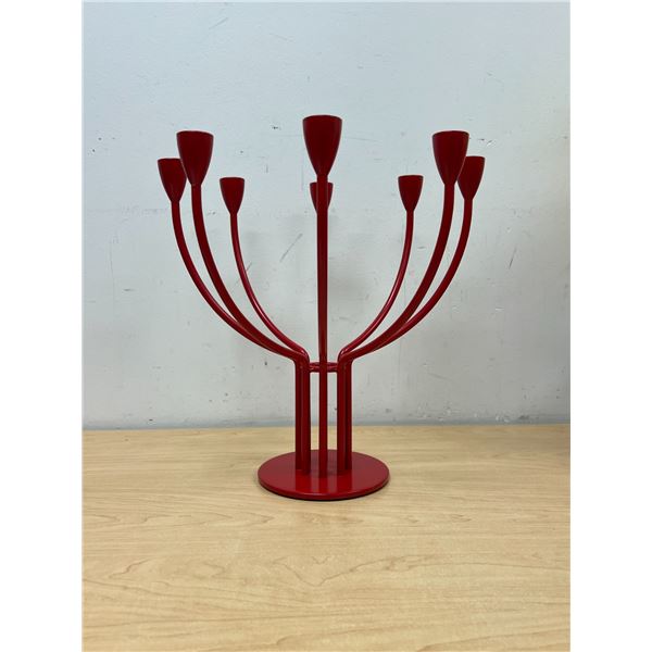 RED Ikea Stockholm Metal Candelabra Candle Holder 13"T 13"W