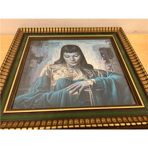 Vintage Vladimir Tretchikoff Lady From Orient Framed Print  Frame: 17.5x16"