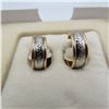Image 4 : 14K two-tone gold earrings.  Very nice!  Marked 14K Isreal on post