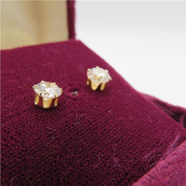 14K yellow gold stud earrings.  Nice and shiny!  Marked 14K on post