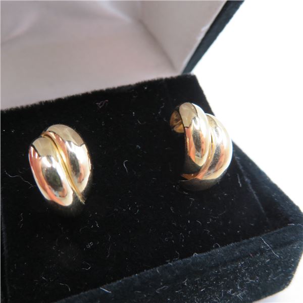 10K yellow gold earrings.  Beautiful!  Marked 10K on post