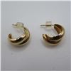 Image 6 : 10K yellow gold earrings.  Beautiful!  Marked 10K on post