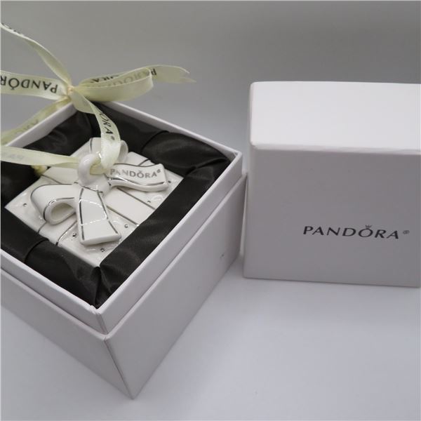 PANDORA leather bracelet inside a PANDORA Christmas ornament.