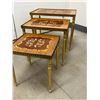 Image 3 : Vintage Italian Marquetry Nesting Tables - Largest approx: 12 x 20 & 17.25"T