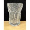 Image 3 : Amazing Large Frosted Glass Embossed Forest / Trees Vase 10.25"T & 7.5"W