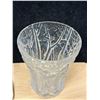Image 5 : Amazing Large Frosted Glass Embossed Forest / Trees Vase 10.25"T & 7.5"W