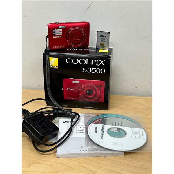 RED Nikon Coolpix S3500 Digital Camera 20.1 Megapixels 7x wide zoom