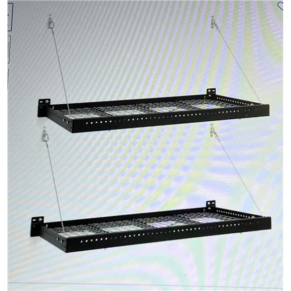 New 2 x 4 FT Black Wall Mount Shelf (pack of 2)