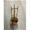 Image 3 : Bamboo / Wicker 2 Pc Plant Stand - approx: 28"T 12"W