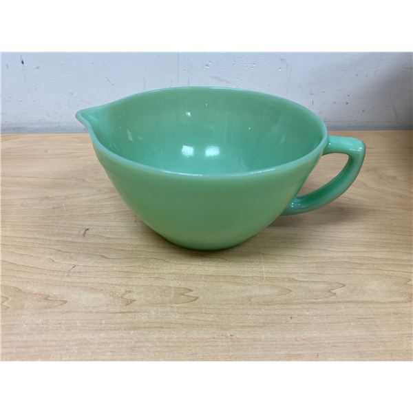 Fire King Jadite Batter Mixing Bowl with Handle & Spout 7.5"W 3.75"T