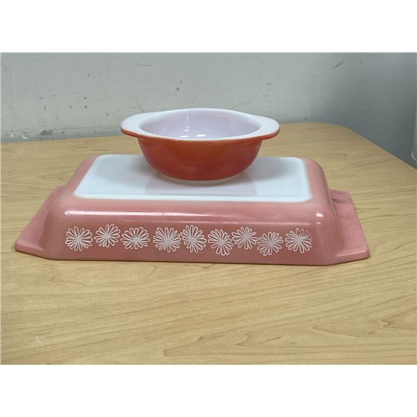 Pink Pyrex Spacesaver 1.25 Qt & Individual Casserole (see all photos)