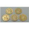 Image 1 : #1 14K GOLD .85 GRAMS 5 MINIATURE KRUGERRAND COINS