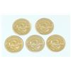Image 2 : #1 14K GOLD .85 GRAMS 5 MINIATURE KRUGERRAND COINS