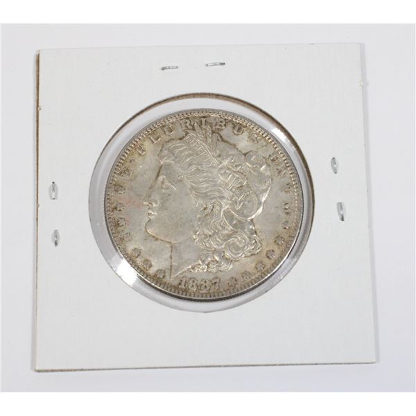 #21 UNITED STATES 1887 MORGAN SILVER DOLLAR COIN