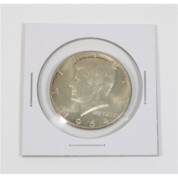 #28 UNITED STATES 1964 HALF DOLLAR SILVER COIN JFK