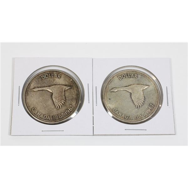 #44 1967 CANADA CONFEDERATION 1 DOLLAR SILVER COIN