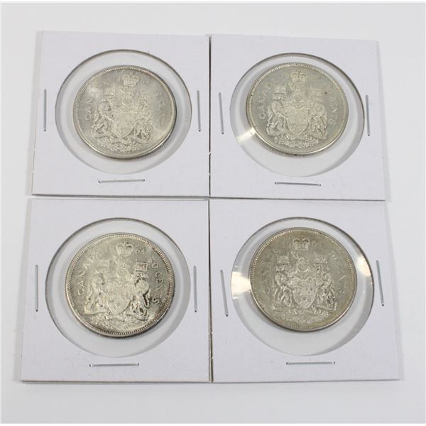 #60 1964 CANADA 1952 SILVER 50 CENT COIN LOT OF 3