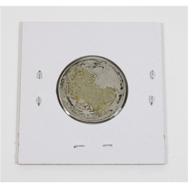 #66 1912 CANADA 25 CENTS SILVER QUARTER COIN  WORN
