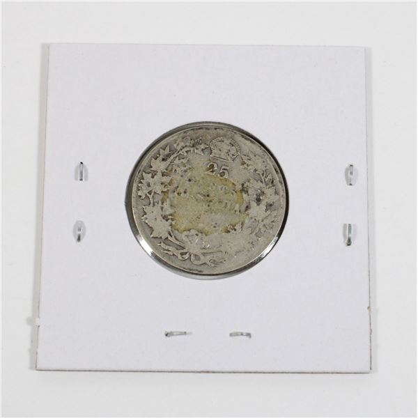 #68 WW1 1918 CANADA 25 CENTS SILVER QUARTER COIN