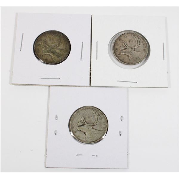 #75 1948 CANADA 25 CENTS SILVER QUARTER COIN LOT