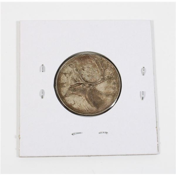 #76 1949 CANADA 25 CENTS SILVER QUARTER COIN
