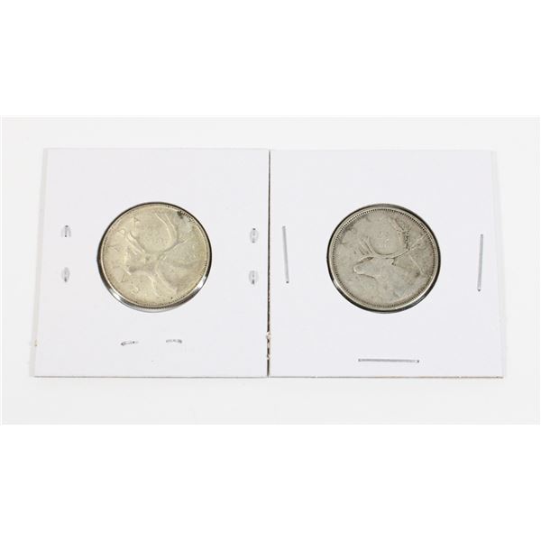#79 1963 1966 CANADA 25 CENTS SILVER QUARTER COINS