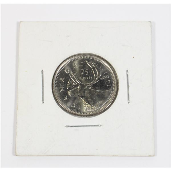 #80 1991 CANADA 25 CENTS QUARTER KEY DATE COIN