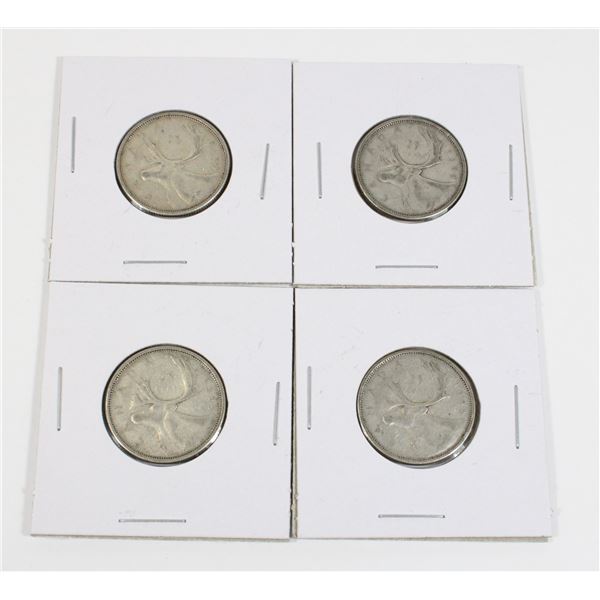 #86 1959 CANADA 25 CENTS SILVER QUARTER COINS LOT