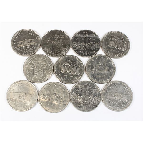 #116 LOT OF 11 CANADA VOYAGEUR DOLLARS