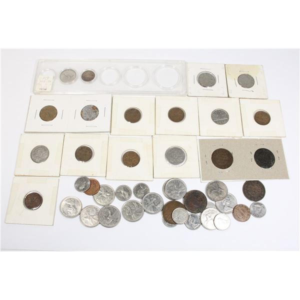 #119 LARGE LOT ASSORTED CANADIAN COINS CURRENCY