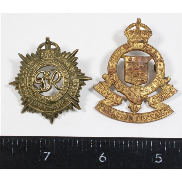 #178 WW2 CANADIAN CAP BADGE LOT  RCOC AND RCASC
