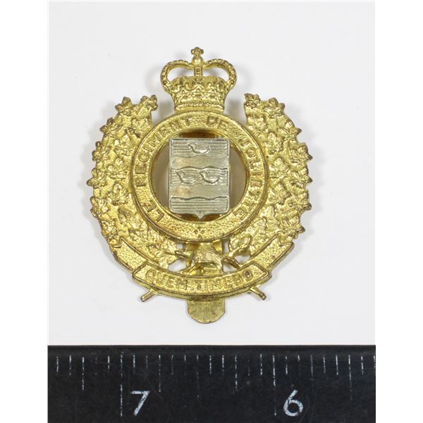 #181 CANADIAN CAP BADGE LE REGIMENT DE JOLIETTE