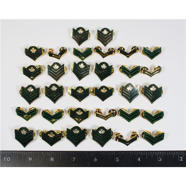 #186 CANADIAN METAL CHEVRON RANK INSIGNIA LOT W/