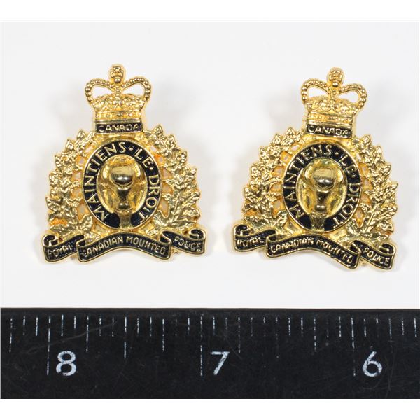 #195 1980S RCMP COLLAR BADGE INSIGNIA PAIR SET