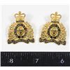 Image 1 : #195 1980S RCMP COLLAR BADGE INSIGNIA PAIR SET