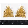 Image 1 : #196 ROYAL CANADIAN MOUNTED POLICE COLLAR BADGES