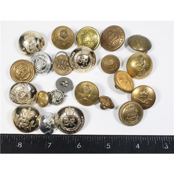 #201 LARGE LOT MILITARY BUTTONS INC REGIMENTAL