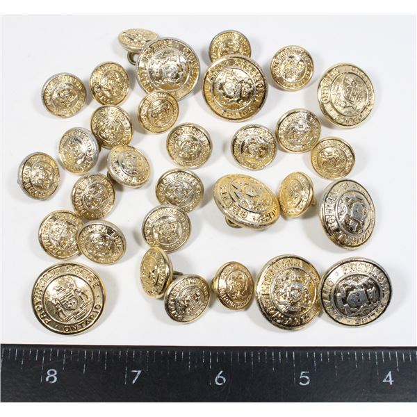 #204 LOT OF 30 ONTARIO PROVINCIAL POLICE BUTTONS