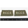 Image 1 : #210 WW2 CANADIAN CLOTH SHOULDER TITLES RCCS PAIR