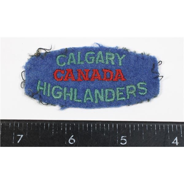 #222 CALGARY HIGHLANDERS OF CANADA SHOULDER TITLE