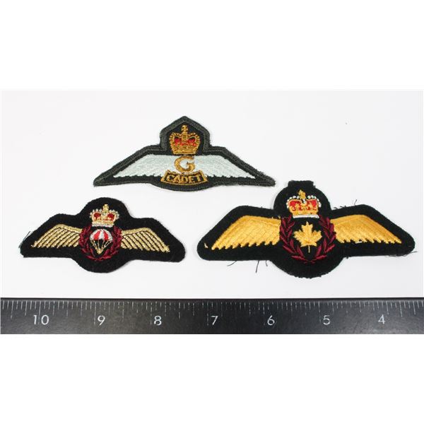#229 LOT OF 3 RCAF WINGS INC GLIDER PILOT