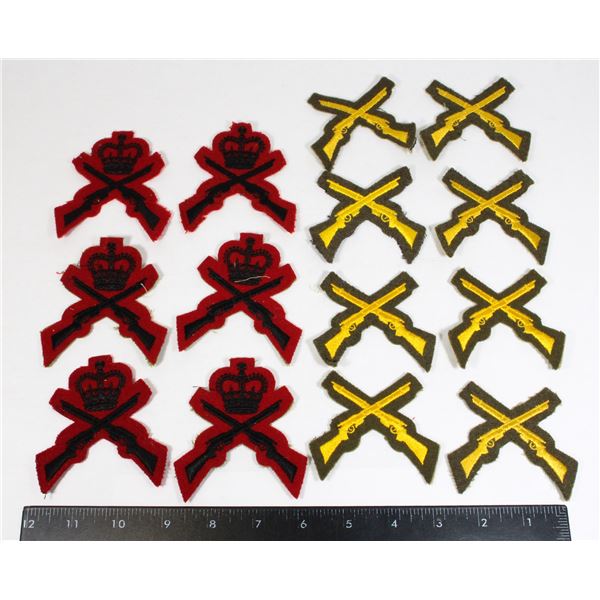 #243 LOT 14 MILITARY CROSSED RIFLES PATCH INSIGNIA