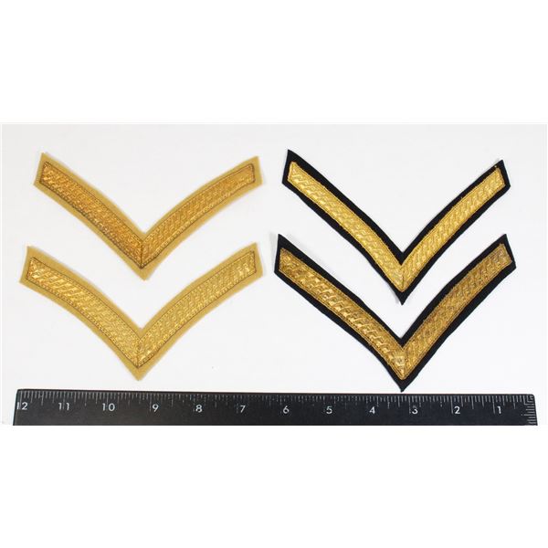 #244 LOT OF 4 EARLY CHEVRON RANK INSIGNIA LARGE