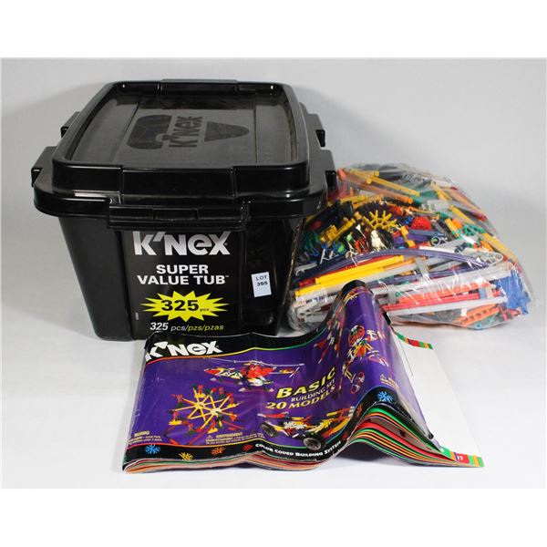 #395 VINTAGE K'NEX SUPER VALUE TUB WITH PIECES