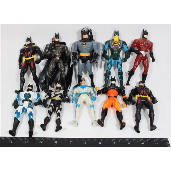 #417 LOT OF 10 1990'S BATMAN ACTION FIGURES WITH