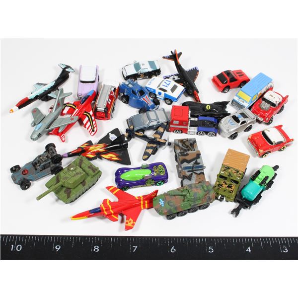 #420 LOT OF 27 MICRO MACHINES + ASSORTED VEHICLES