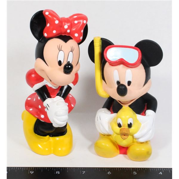 #438 MICKEY AND MINNIE MOUSE RUBBER TOYS VINTAGE